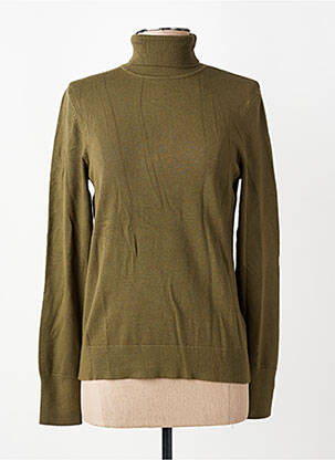 Pull col roulé coupe droite manches longues vert TIFFOSI femme