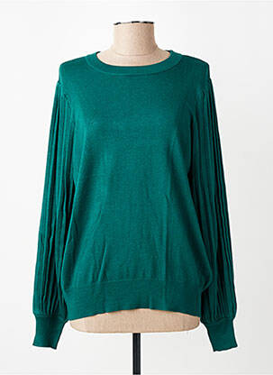 Pull col rond manches longues vert KAFFE femme