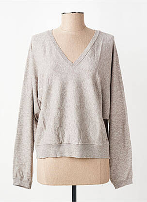 Pull col v manches longues gris LPB LES PETITES BOMBES  femme