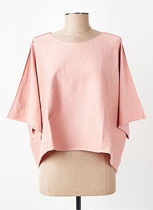 Pull col rond manches courtes rose LPB LES PETITES BOMBES  femme