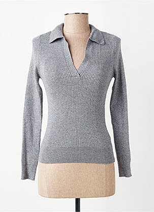 Pull col v manches longues gris TIFFOSI femme