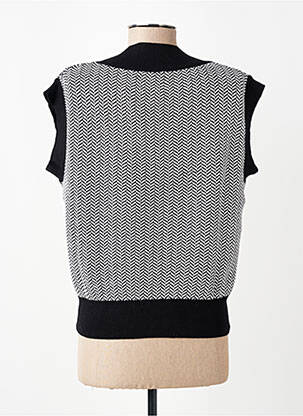 Pull col v sans manche noir LILI SIDONIO femme
