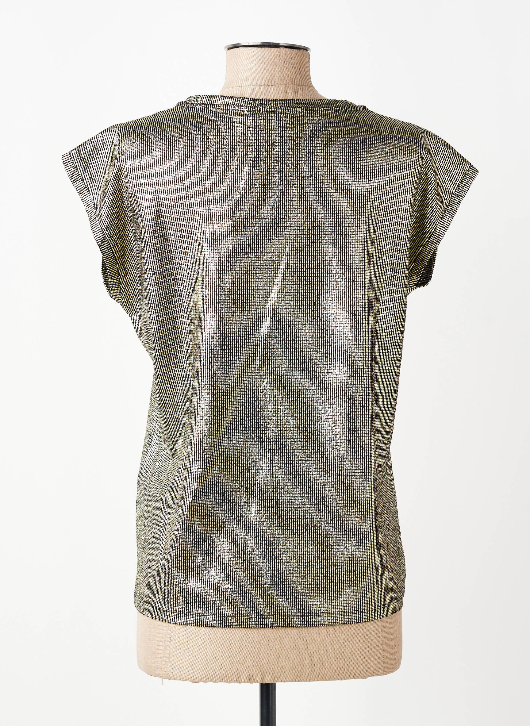 Top stretch manches courtes or PIECES femme