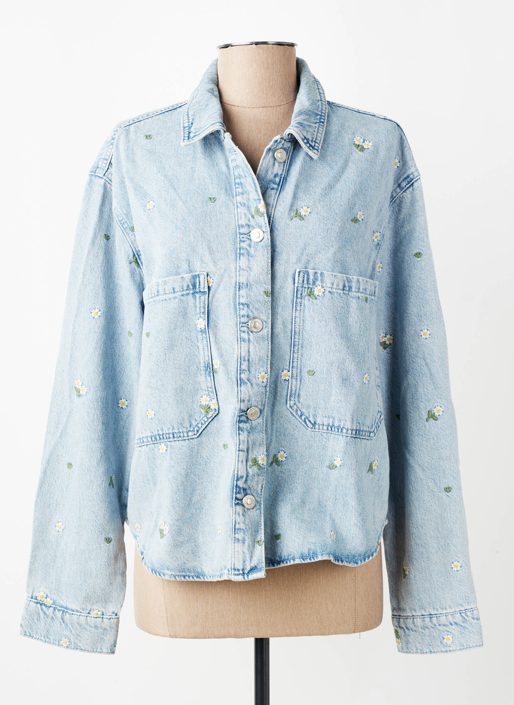 Veste casual poignets boutonnés avec fente bleu ONLY femme