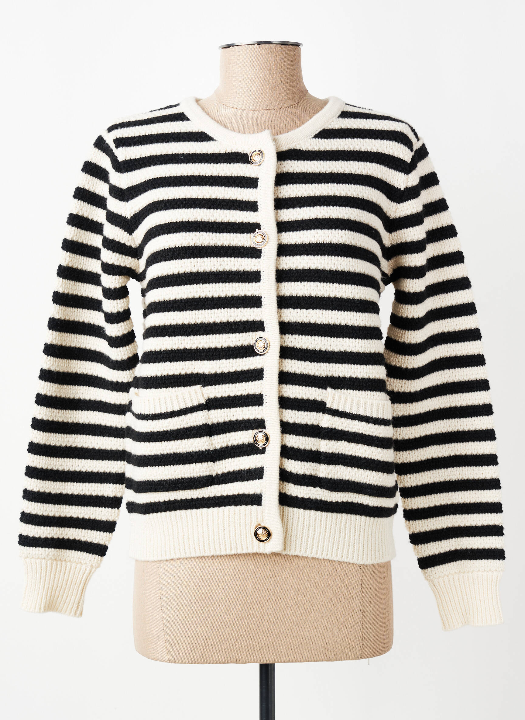 Gilet manches longues col rond noir C'EST BEAU LA VIE femme