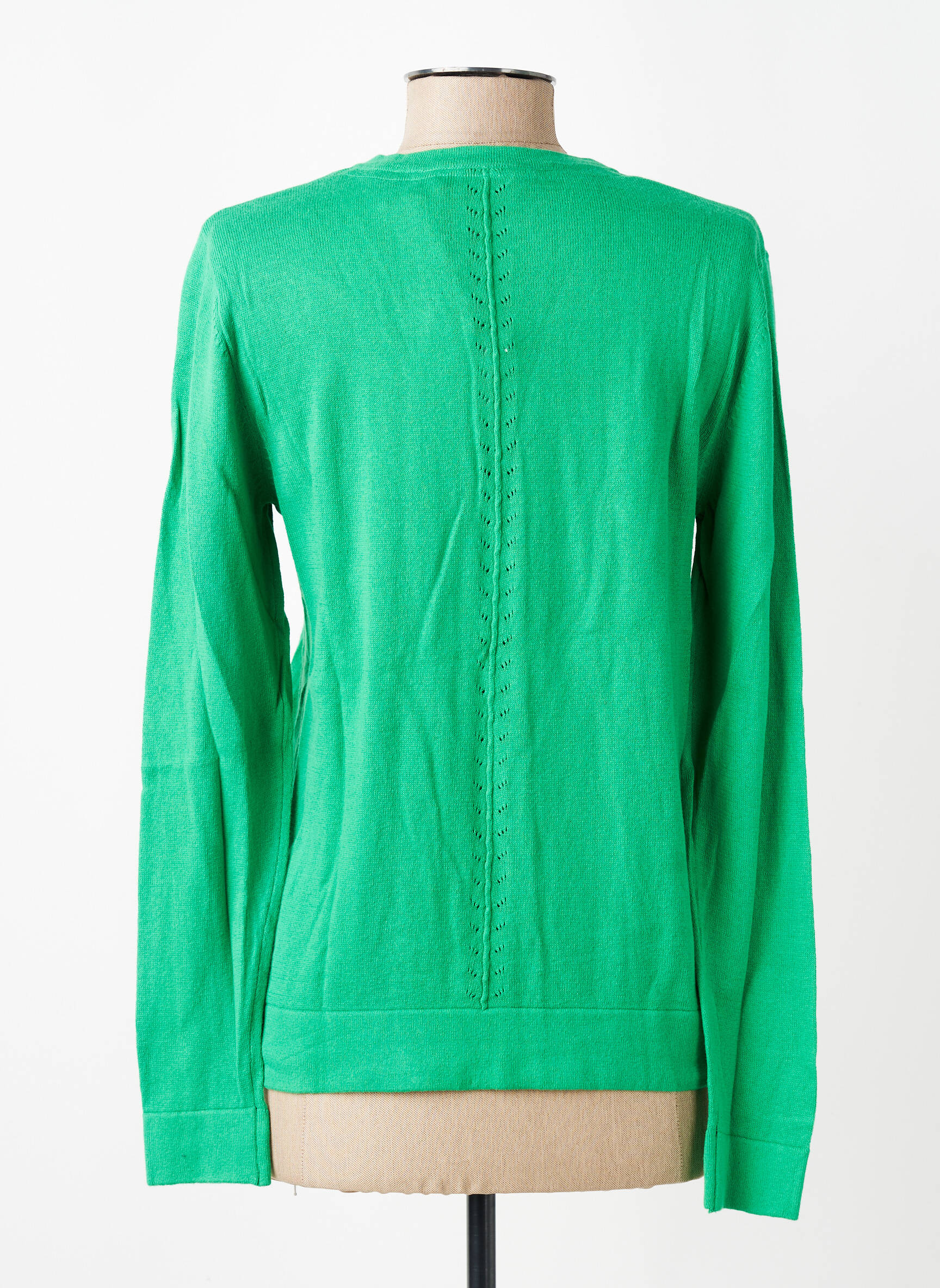 Gilet manches longues col rond vert LILY & ME femme