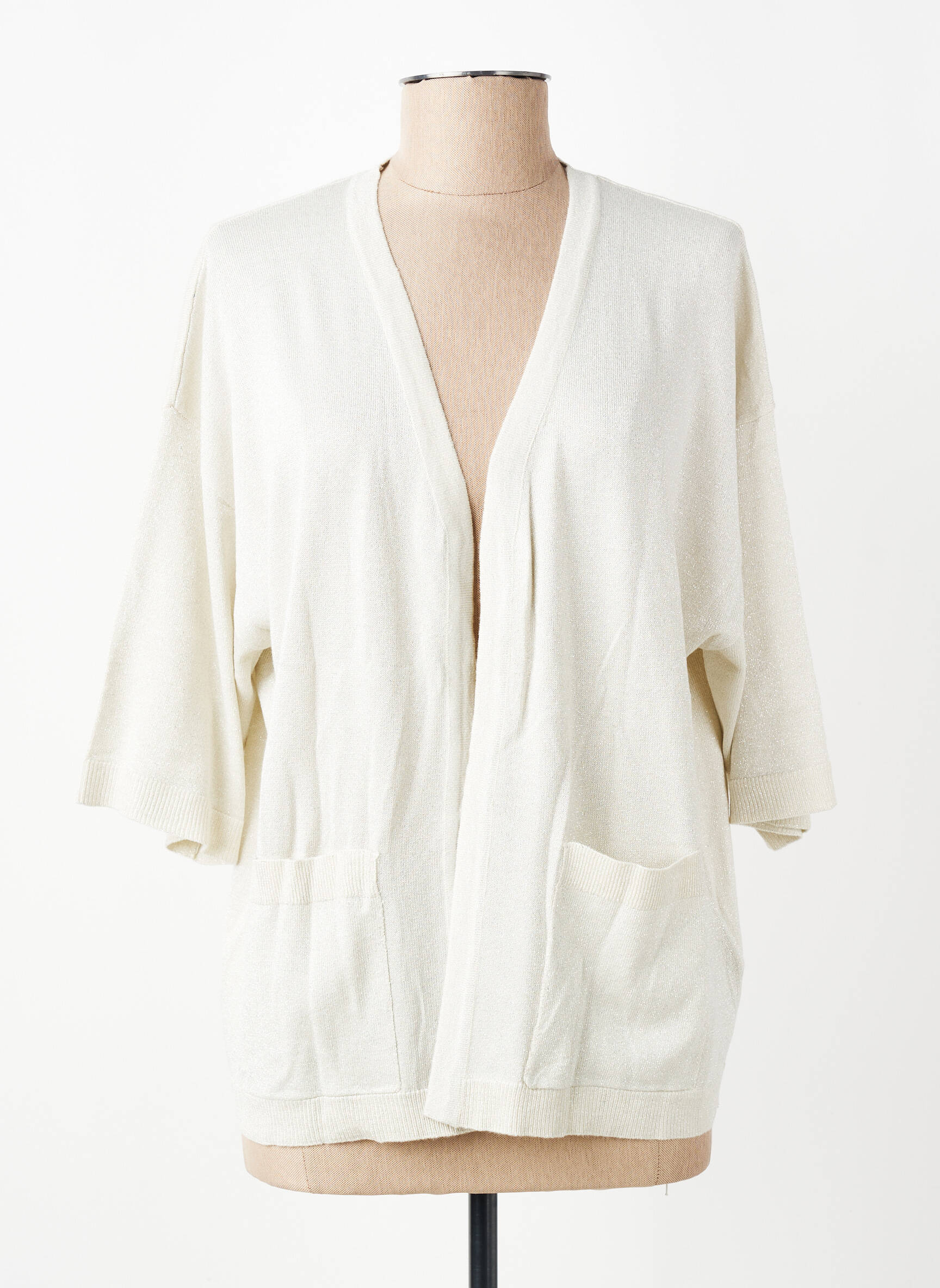 Gilet manches courtes manches courtes beige KAFFE femme