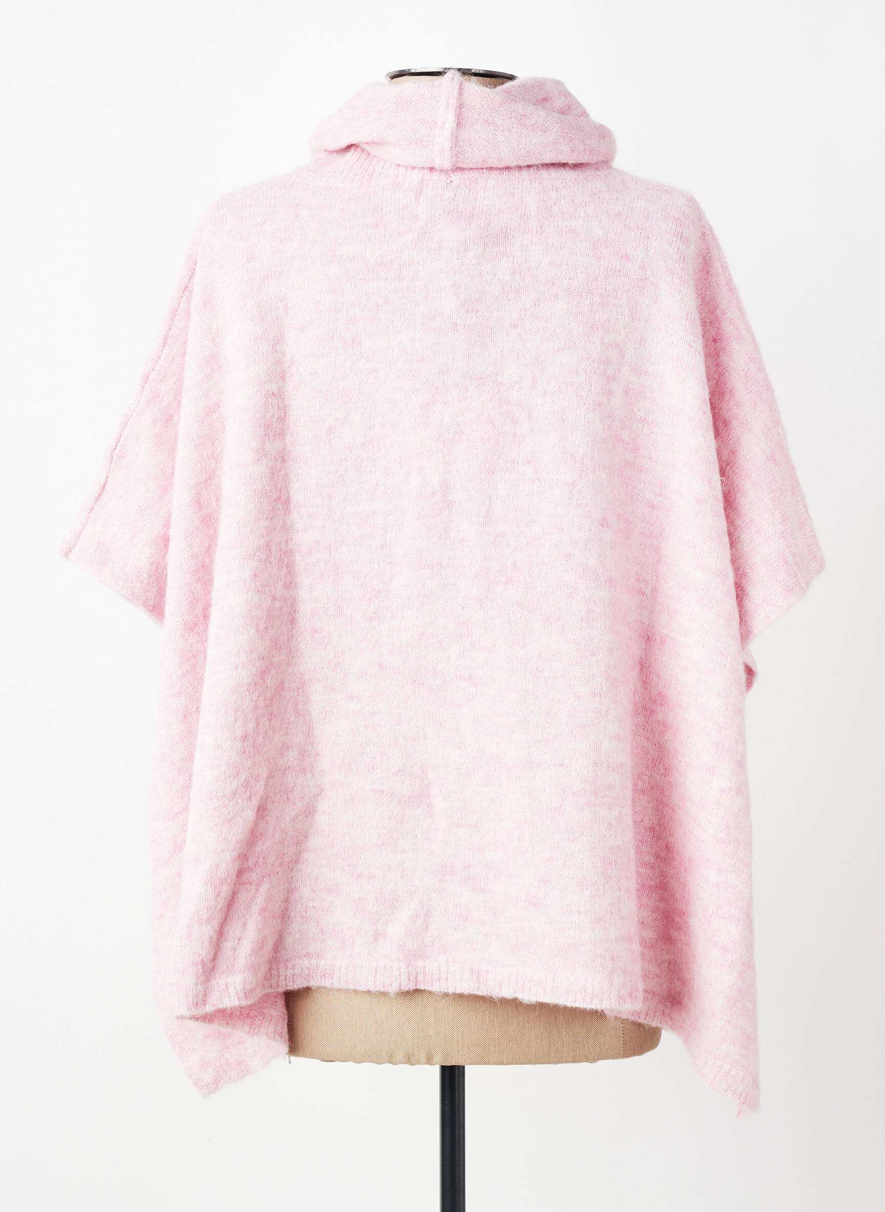 Pull col roulé manches courtes rose LILI SIDONIO femme
