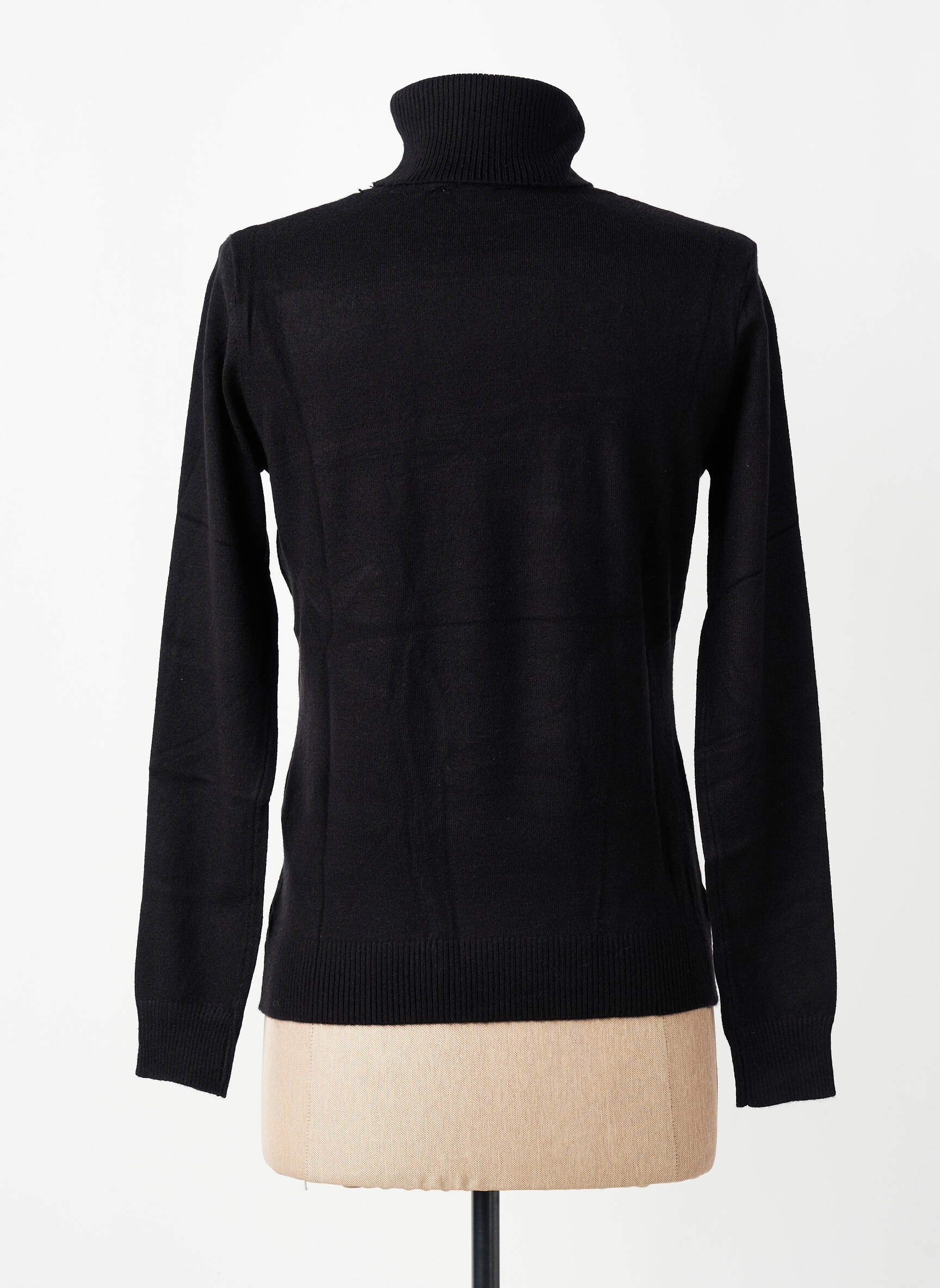 Pull col roulé coupe droite manches longues noir LPB LES PETITES BOMBES  femme