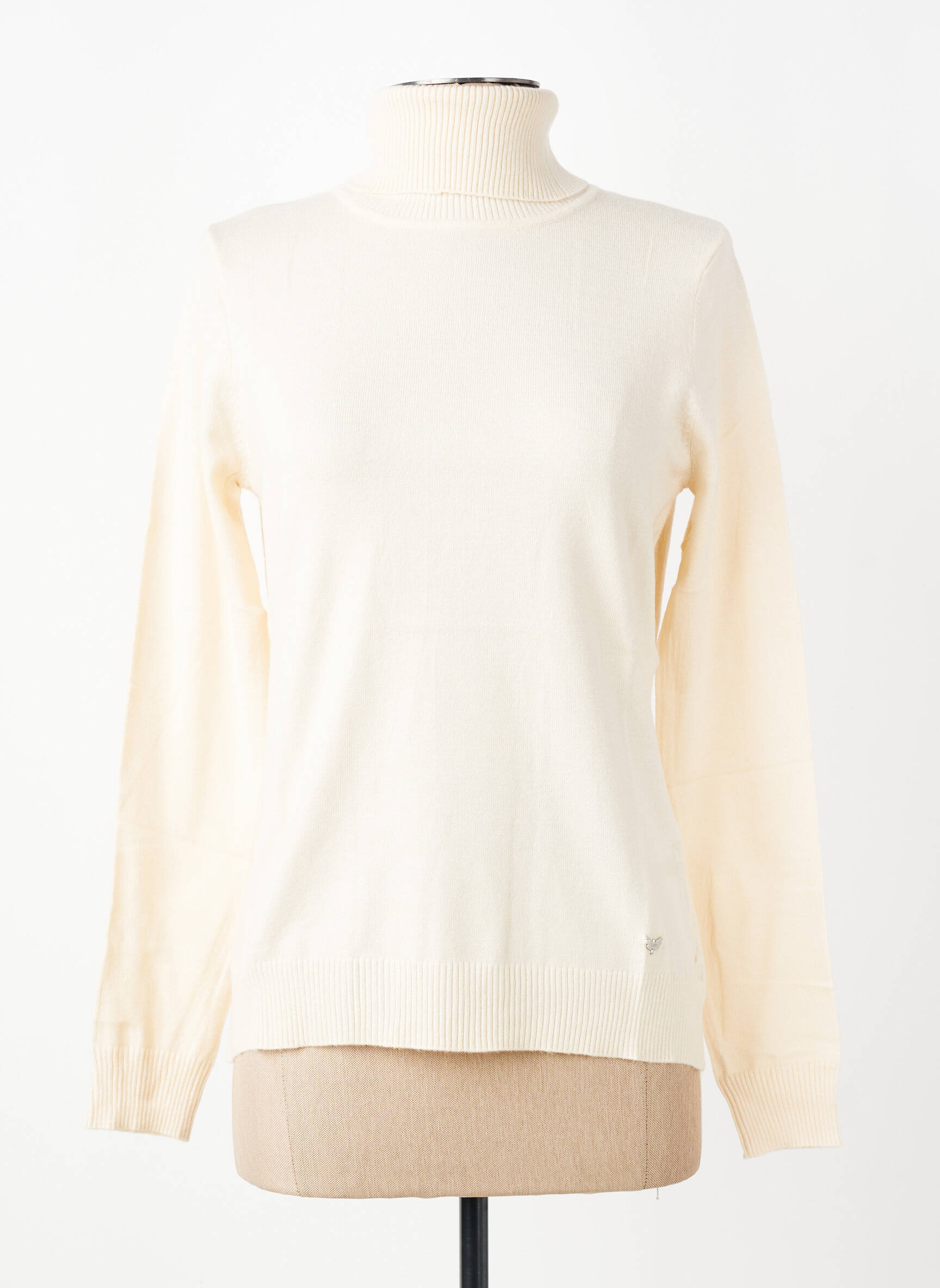 Pull col roulé coupe droite manches longues beige LPB LES PETITES BOMBES  femme
