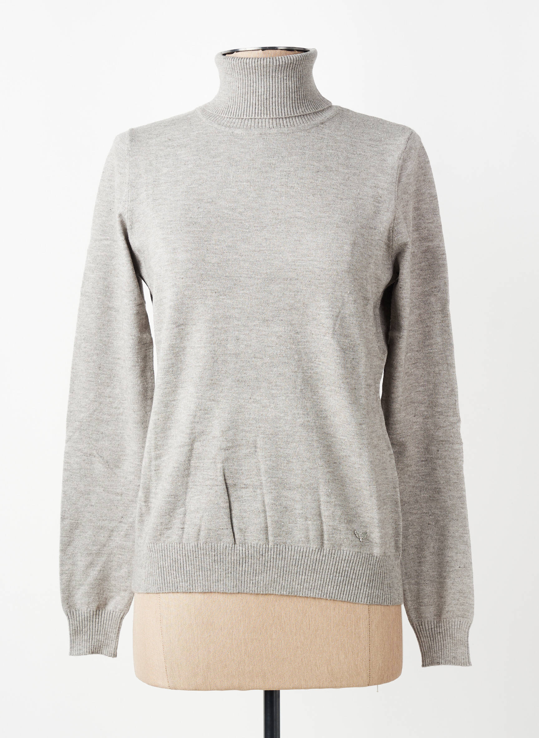 Pull col roulé coupe droite manches longues gris LPB LES PETITES BOMBES  femme