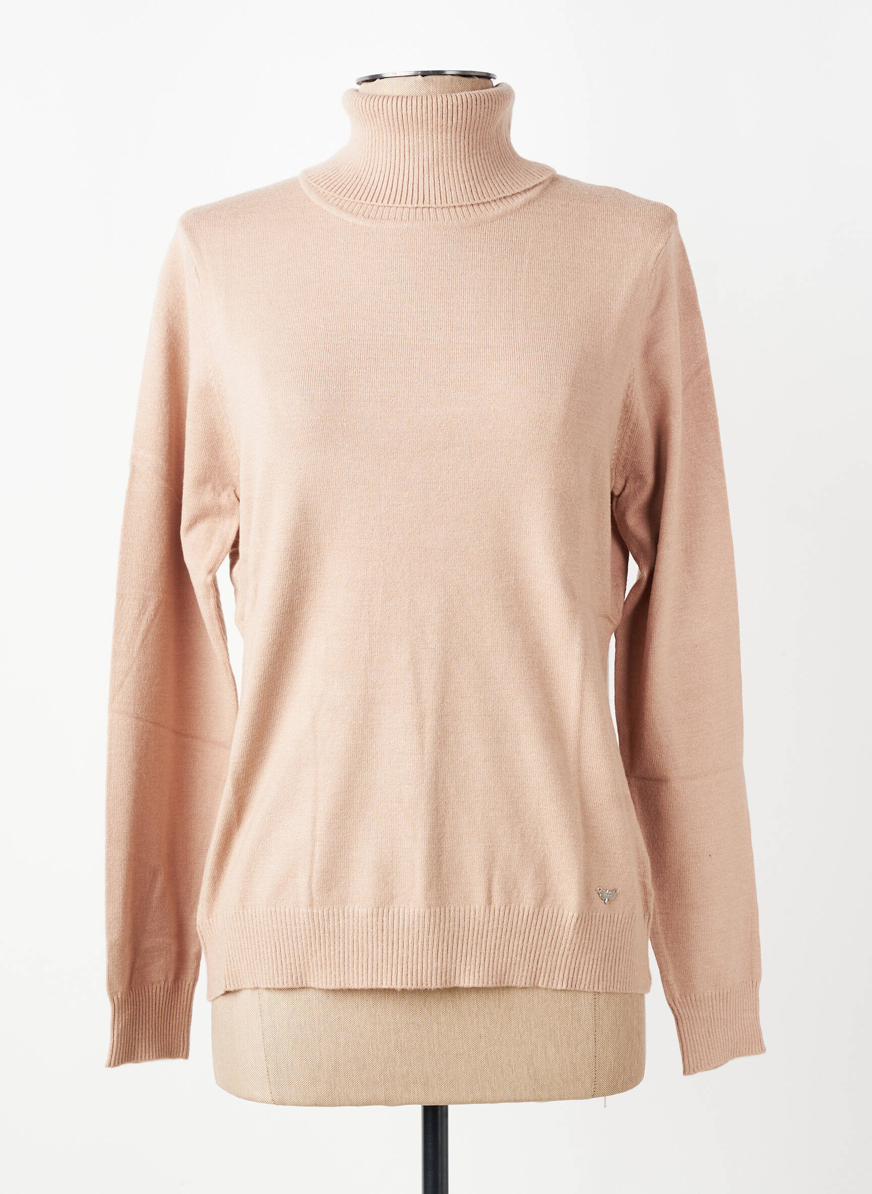 Pull col roulé coupe droite manches longues marron LPB LES PETITES BOMBES  femme