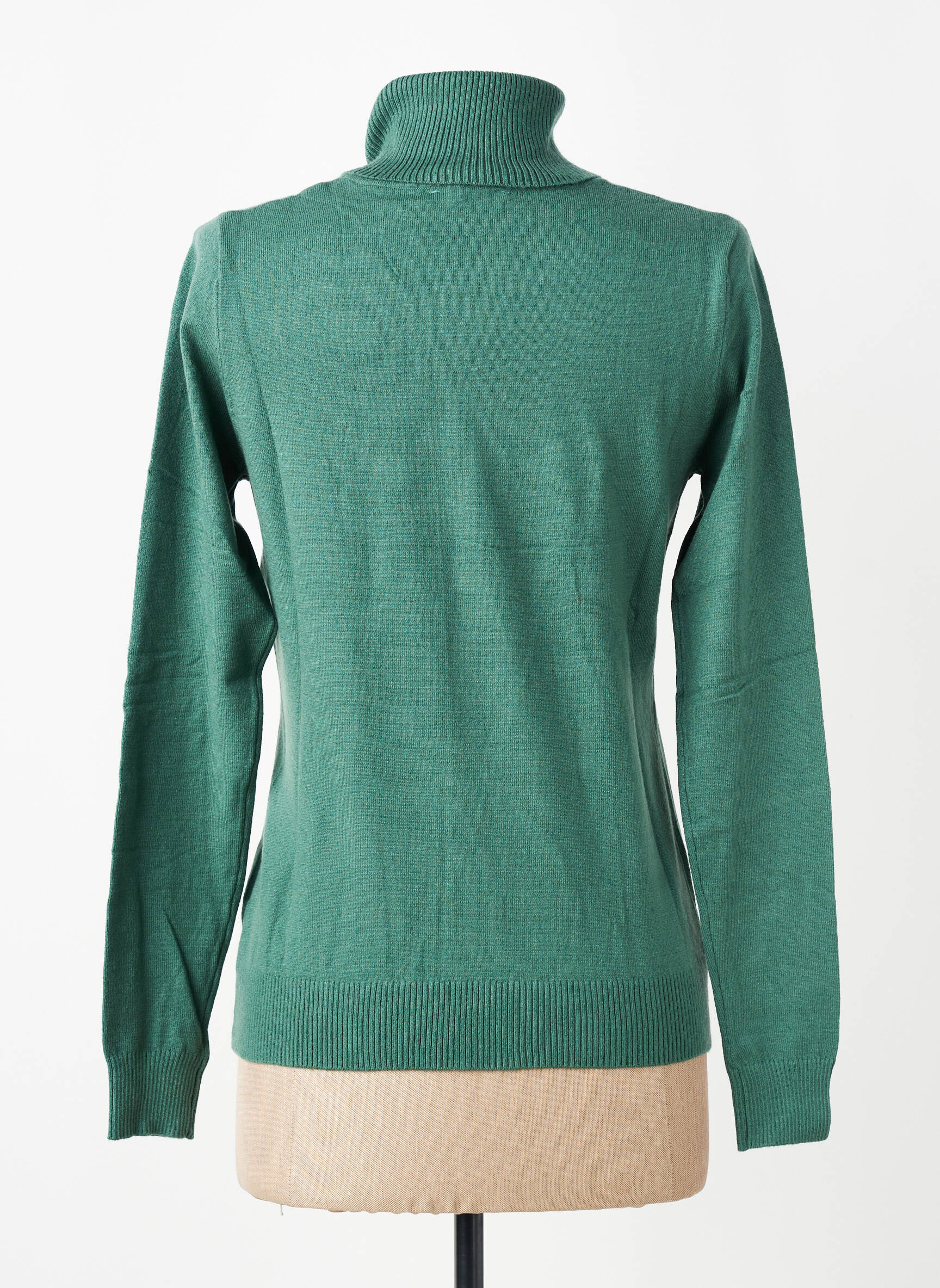Pull col roulé coupe droite manches longues vert LPB LES PETITES BOMBES  femme
