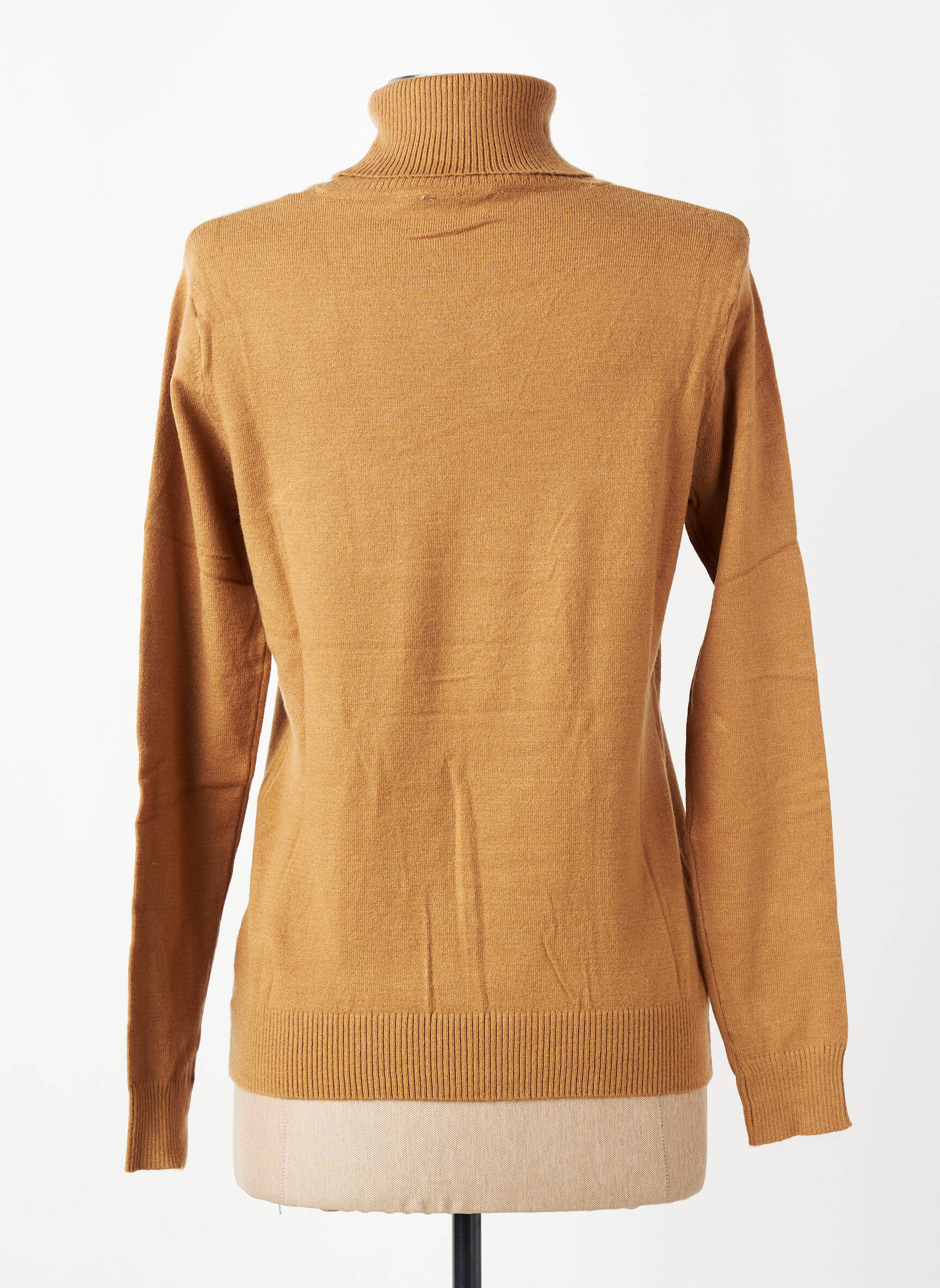 Pull col roulé coupe droite manches longues marron LPB LES PETITES BOMBES  femme