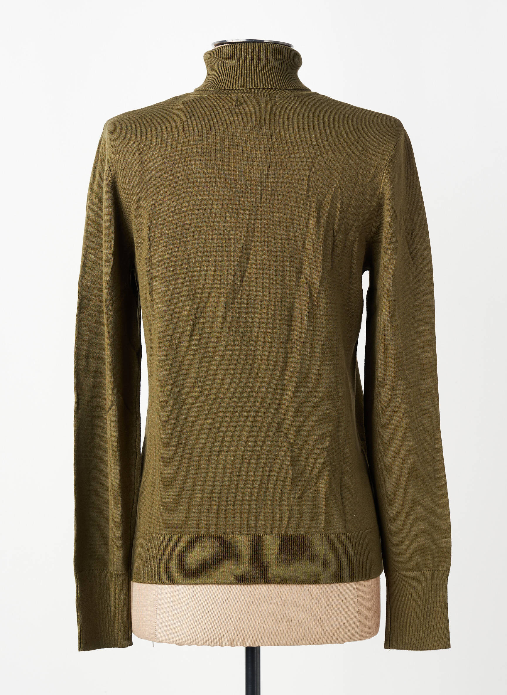 Pull col roulé coupe droite manches longues vert TIFFOSI femme