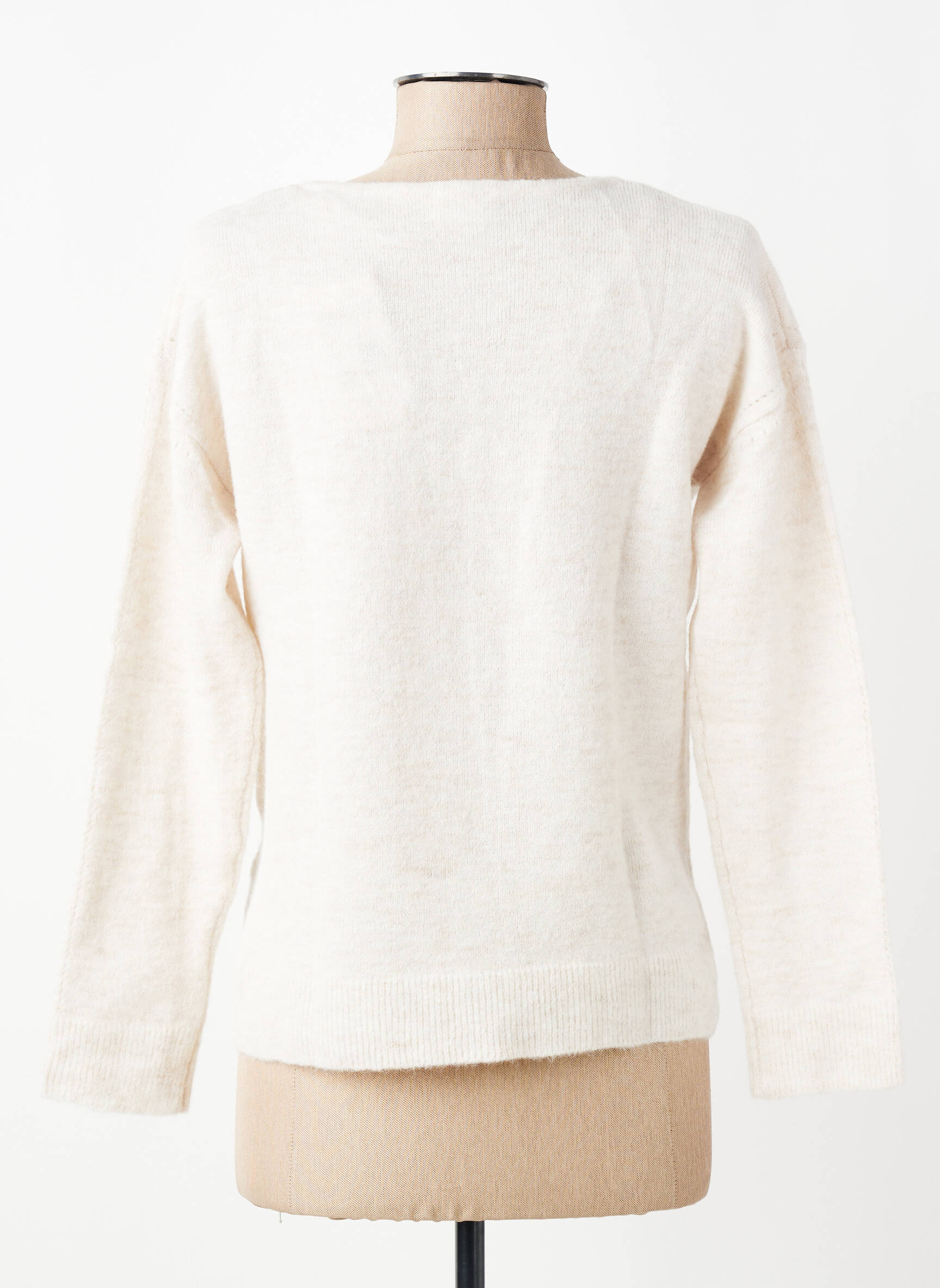 Pull col v manches longues beige C'EST BEAU LA VIE femme