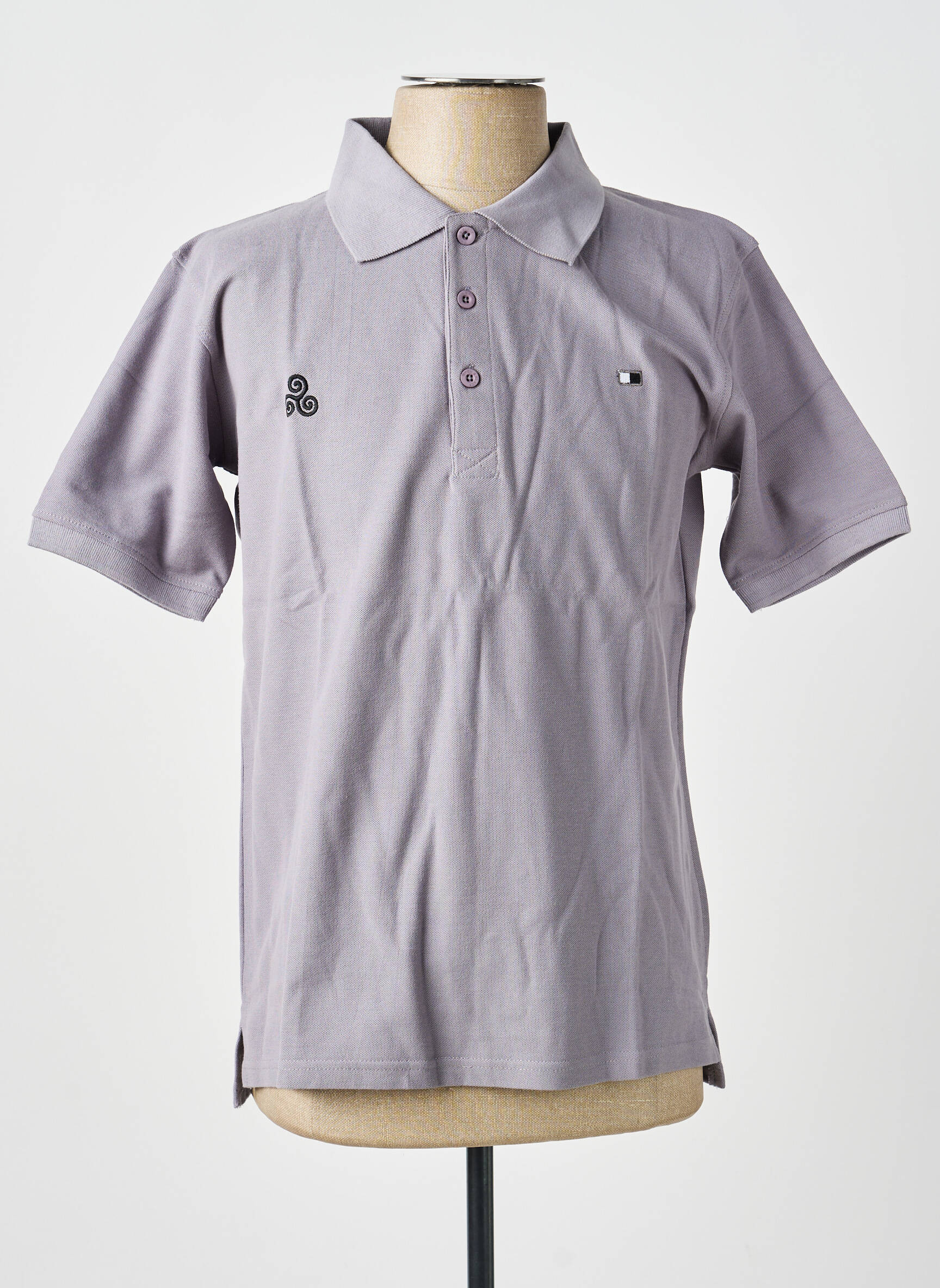 Polo coupe droite manches courtes gris GWEN & BLACK homme