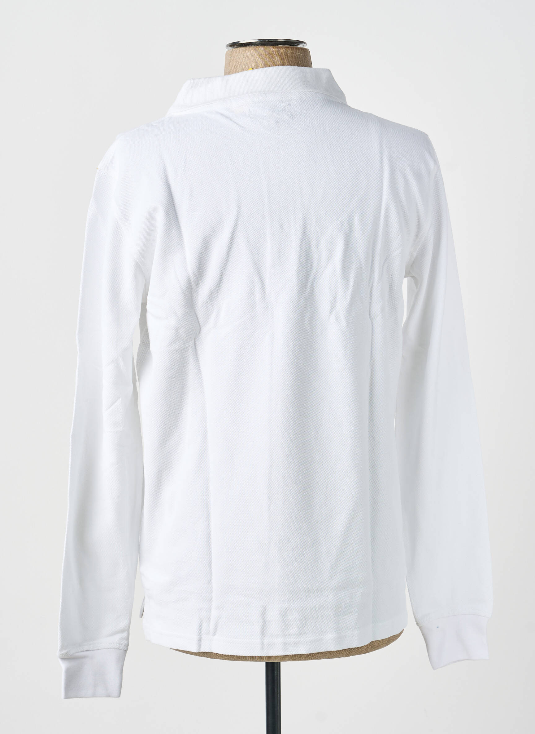 Polo manches longues manches longues blanc GWEN & BLACK homme