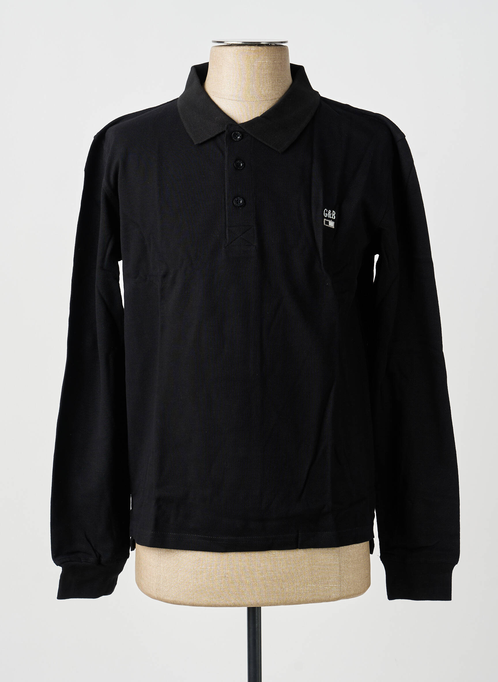 Polo manches longues manches longues noir GWEN & BLACK homme