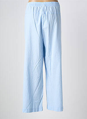 Pantalon large tissage popeline taille normale bleu KAFFE femme