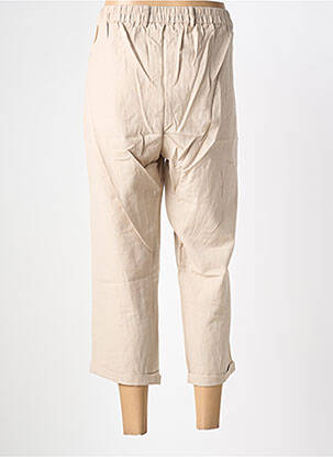 Pantalon 7/8 taille élastique taille normale beige ZHENZI femme