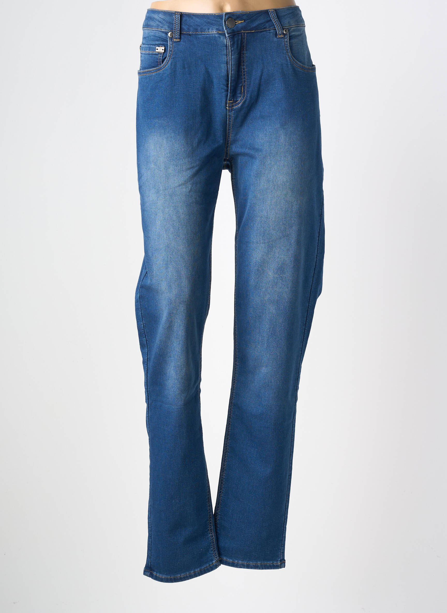 Jeans coupe slim stretch taille normale bleu ZHENZI femme