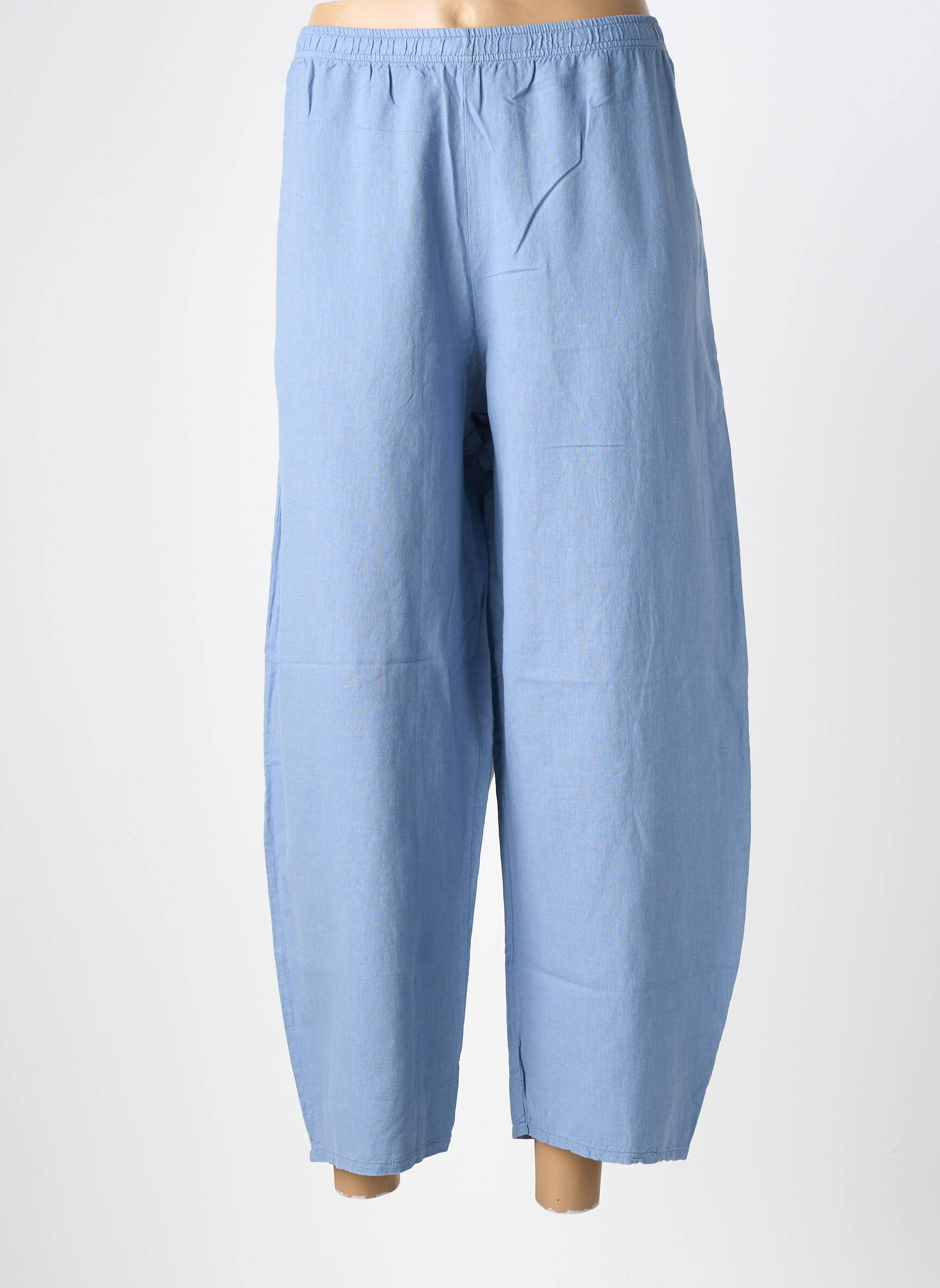 Pantalon large tissage popeline taille normale bleu clair G!OZE femme