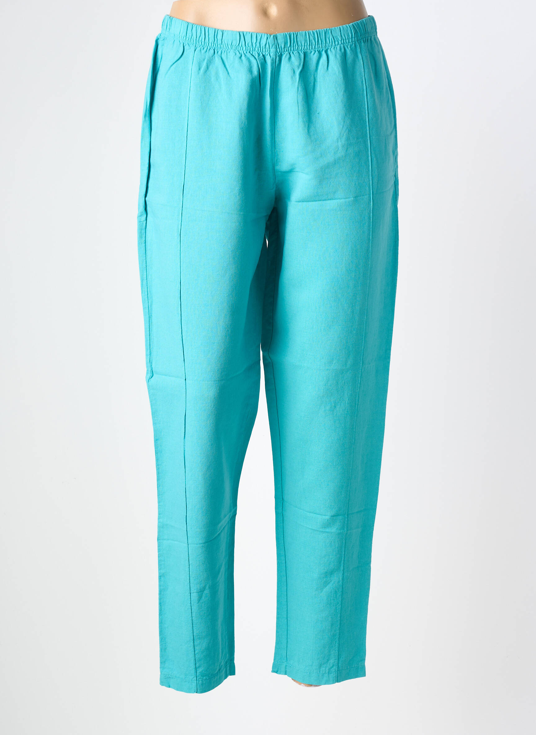Pantalon large tissage popeline taille normale bleu G!OZE femme