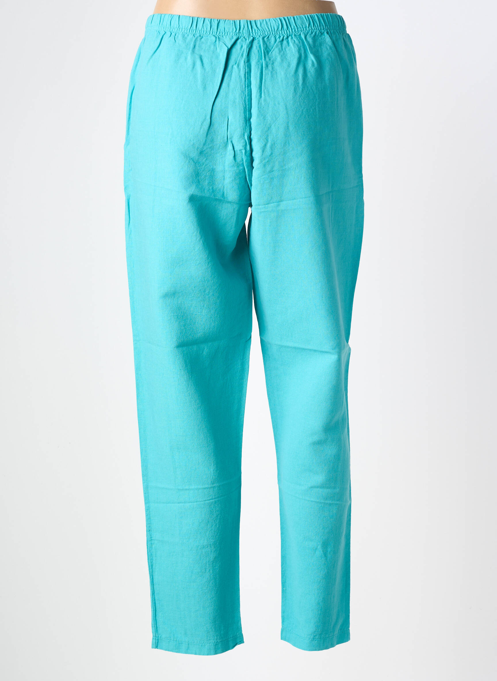 Pantalon large tissage popeline taille normale bleu G!OZE femme