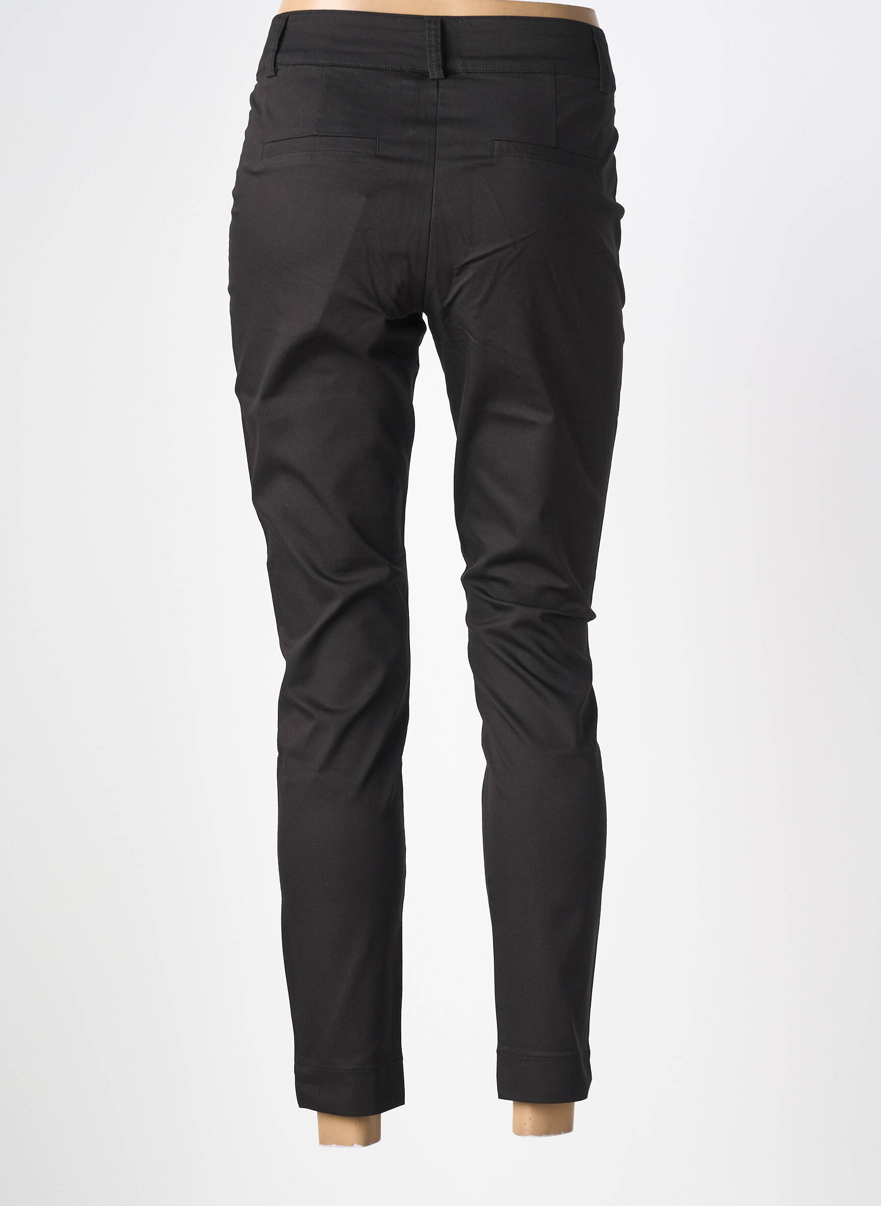 Pantalon slim taille haute taille haute noir KAFFE femme