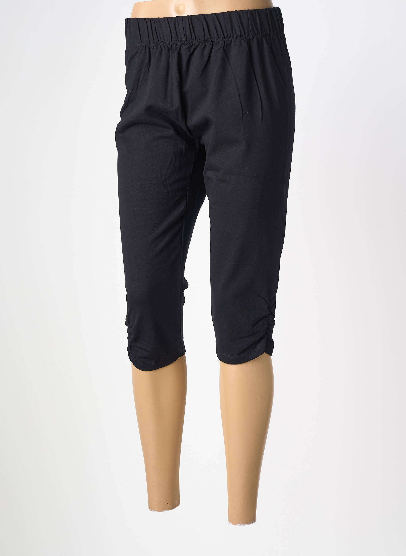 Pantacourt stretch taille normale noir ZHENZI femme