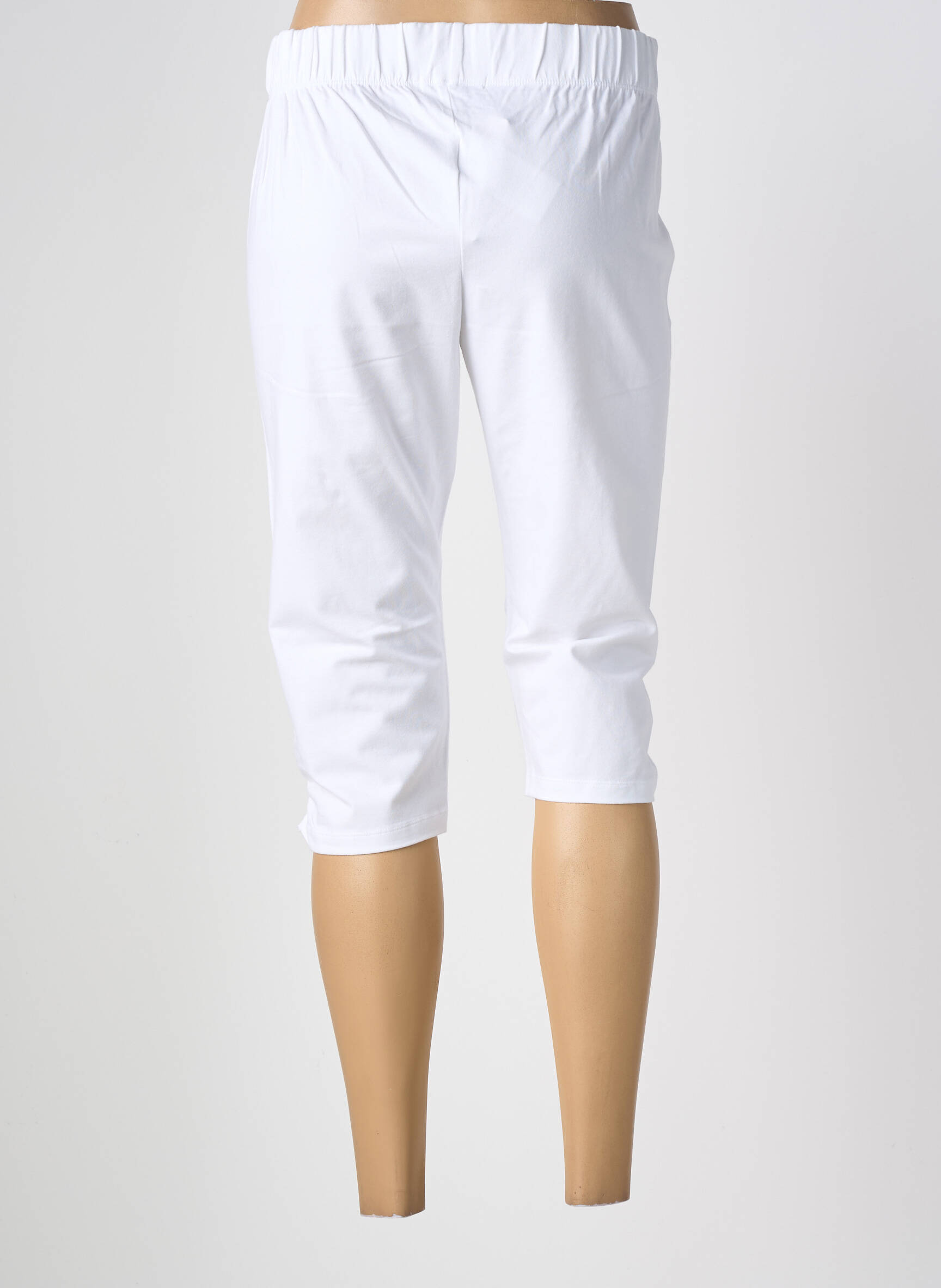 Pantacourt stretch taille normale blanc ZHENZI femme