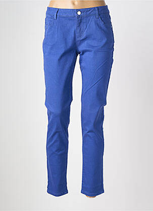 Pantalon slim stretch taille normale bleu MORGAN femme