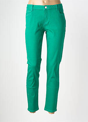Jeans coupe slim tissage brut taille normale vert MORGAN femme