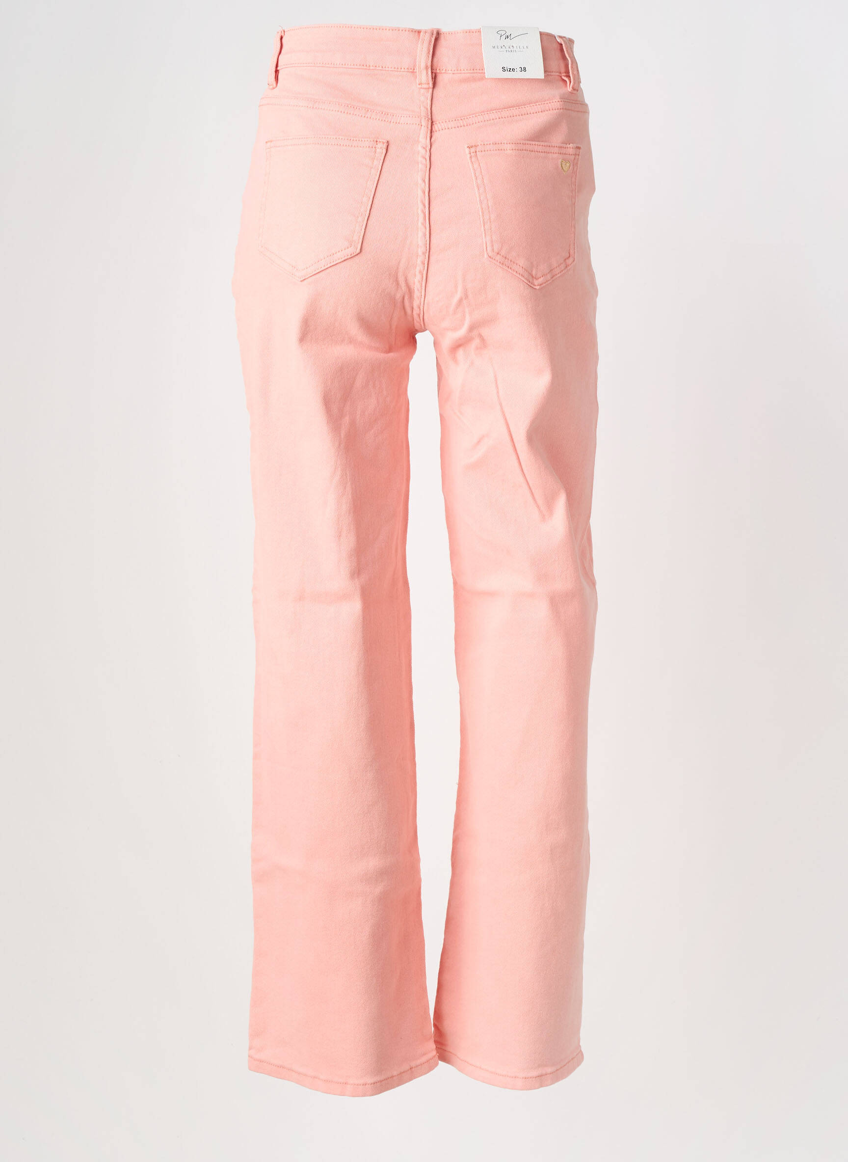 Jeans coupe droite stretch taille normale rose PM MERE & FILLE femme