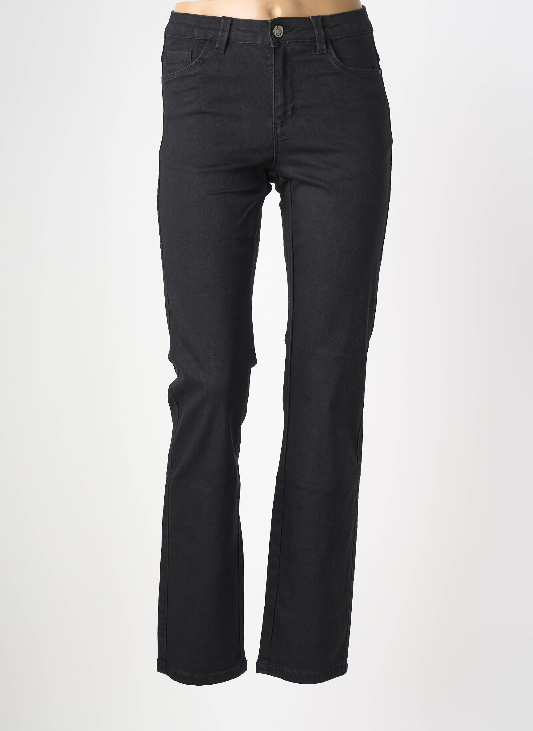 Jeans coupe slim stretch taille normale noir KAFFE femme