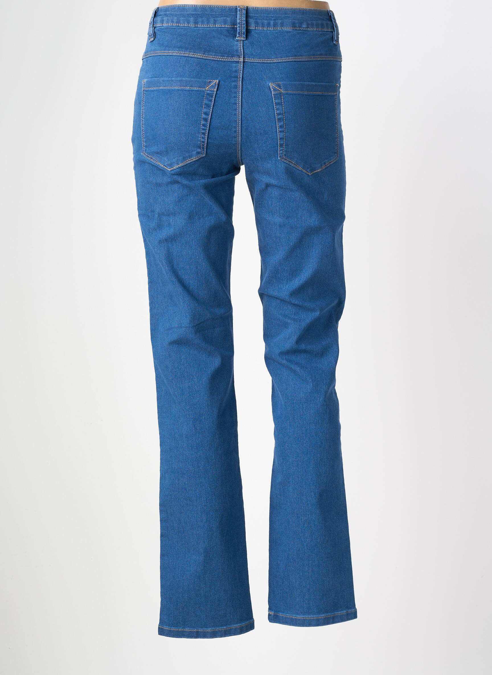 Jeans coupe droite taille haute taille haute bleu KAFFE femme