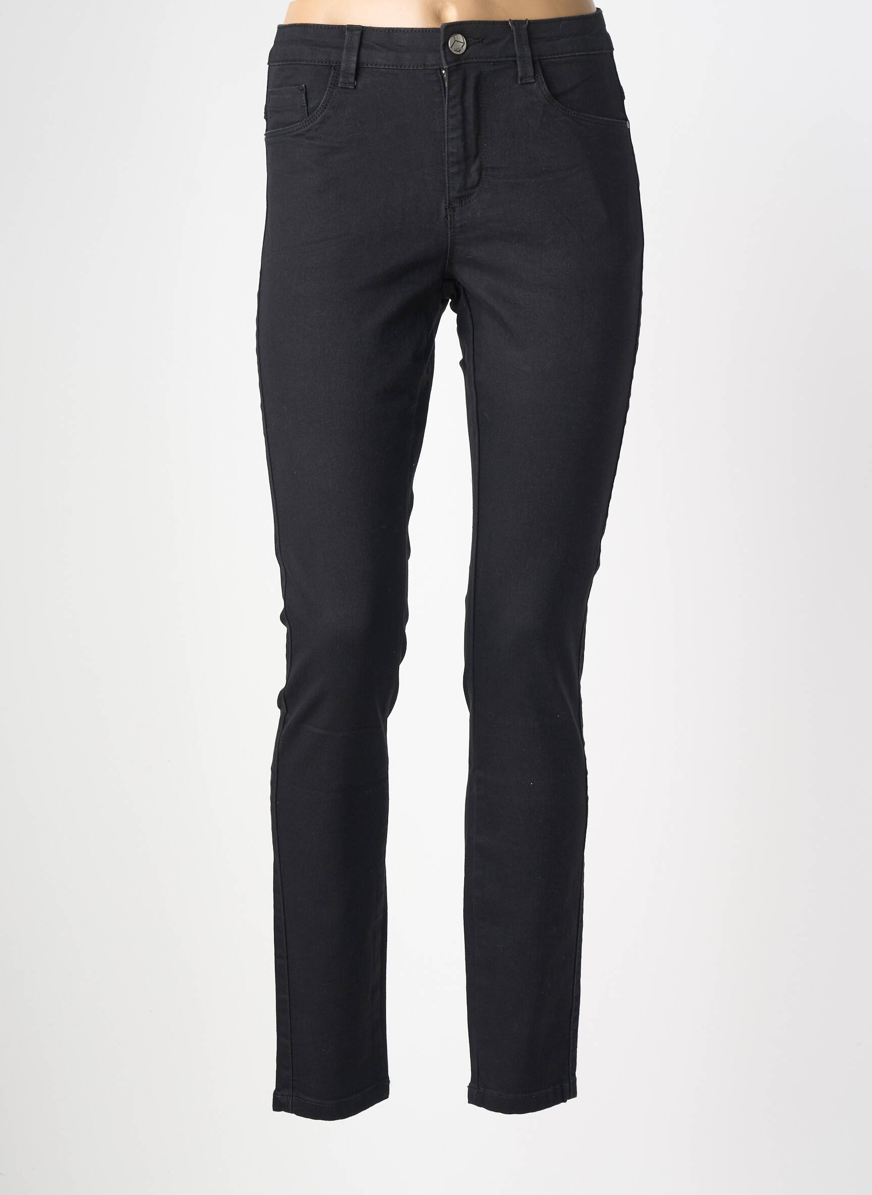 Jeans coupe slim stretch taille normale noir KAFFE femme