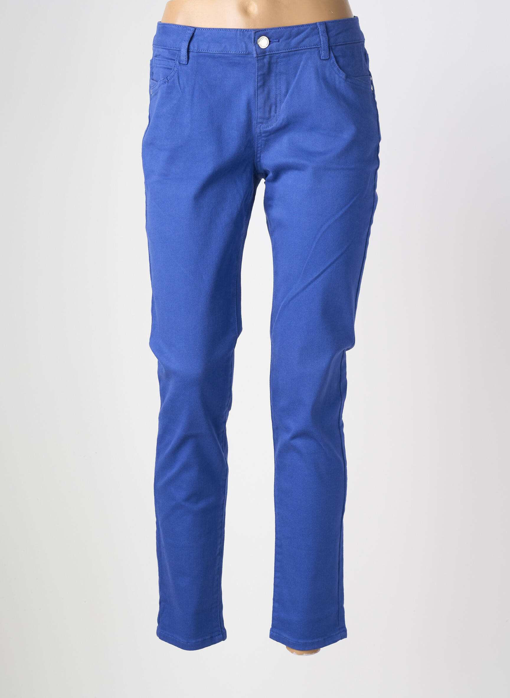 Pantalon slim stretch taille normale bleu MORGAN femme
