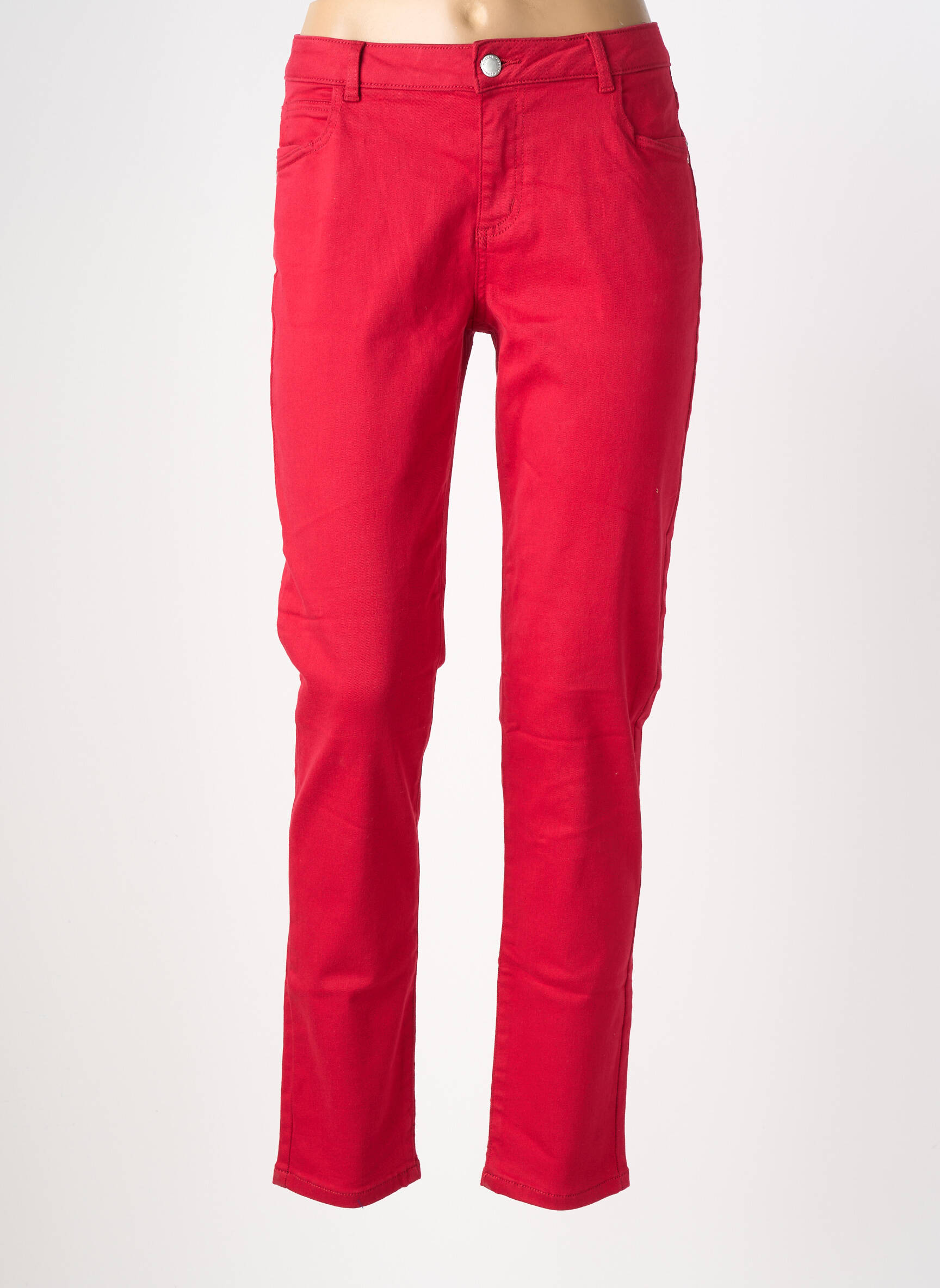 Pantalon slim stretch taille normale rouge MORGAN femme