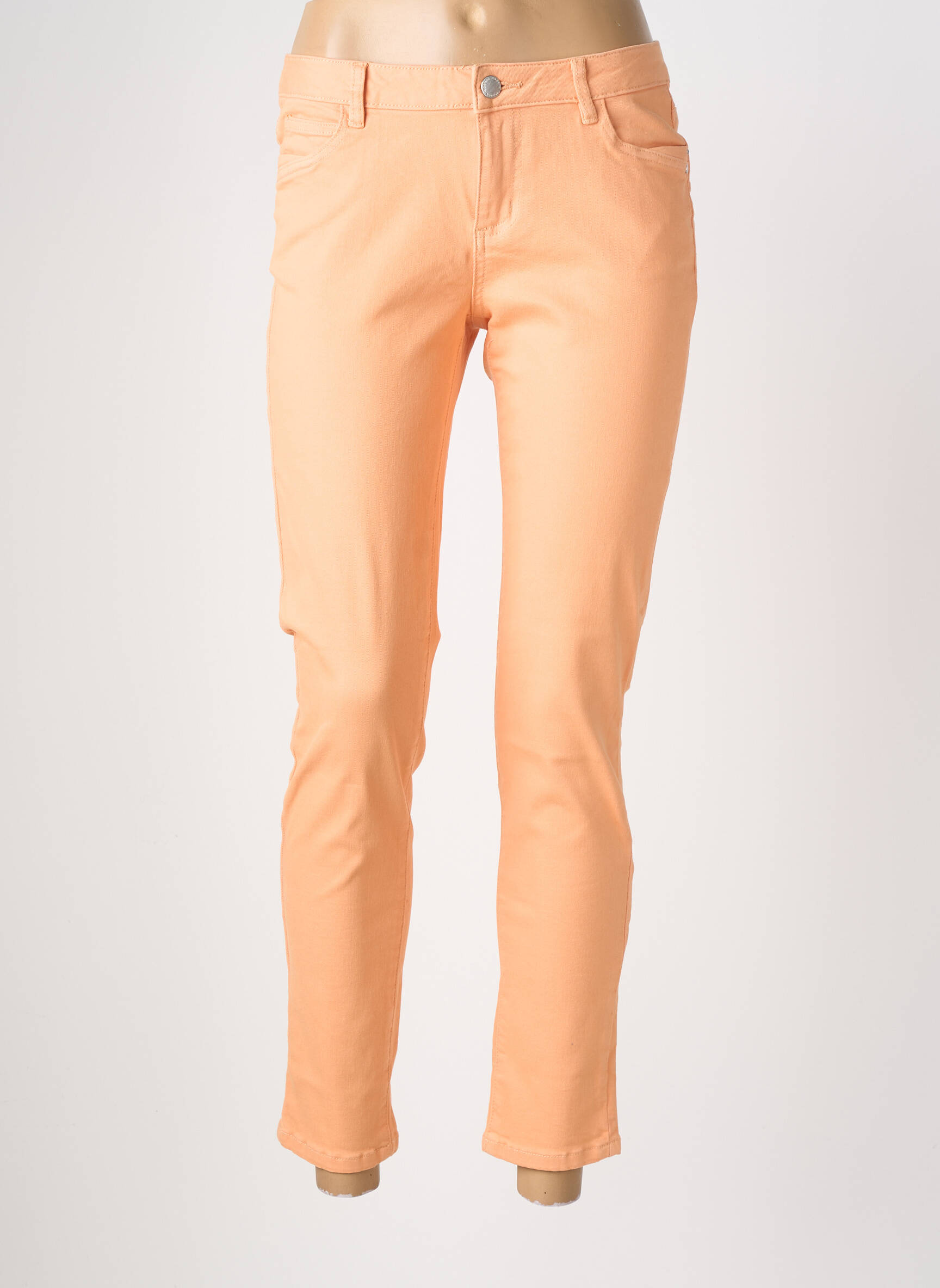 Pantalon 7/8 stretch taille normale orange MORGAN femme