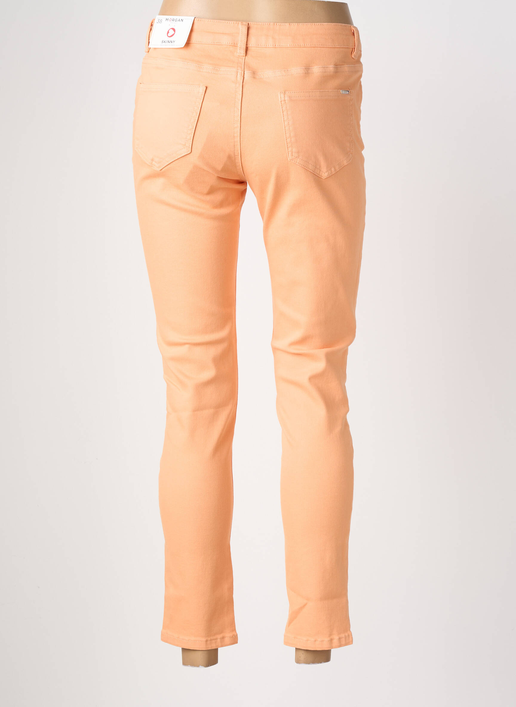 Pantalon 7/8 stretch taille normale orange MORGAN femme