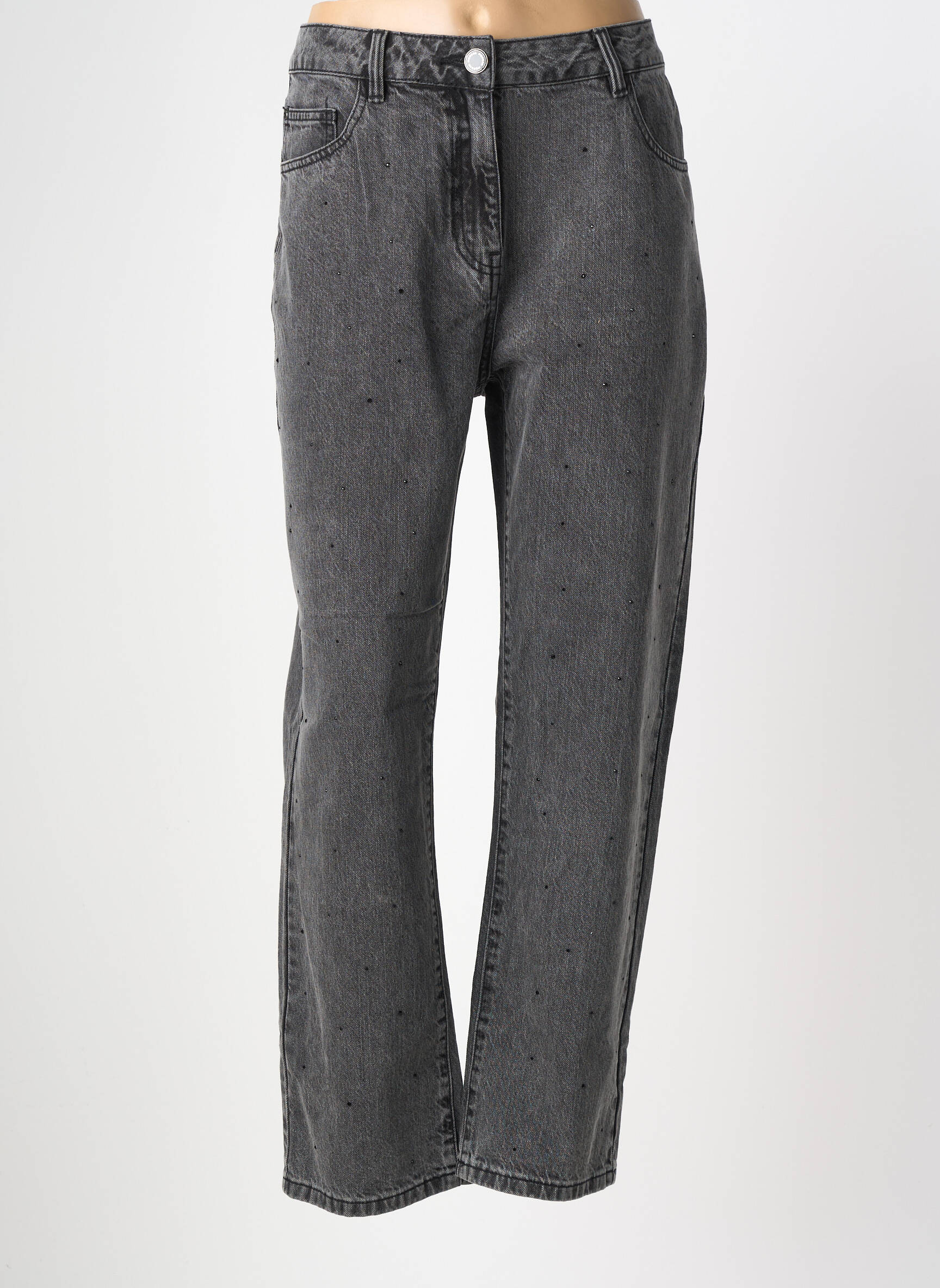 Jeans coupe large taille normale taille normale gris MORGAN femme