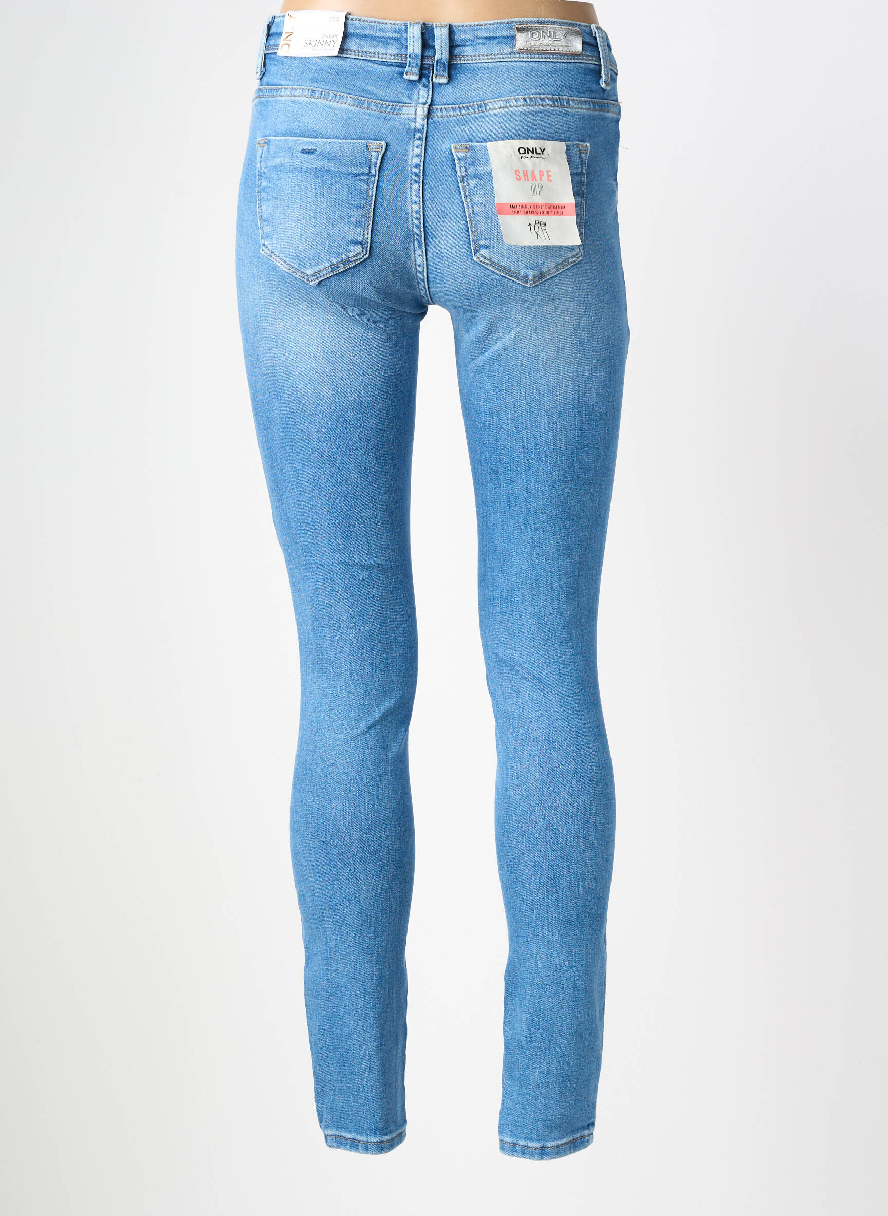 Jeans coupe slim stretch taille normale bleu ONLY femme