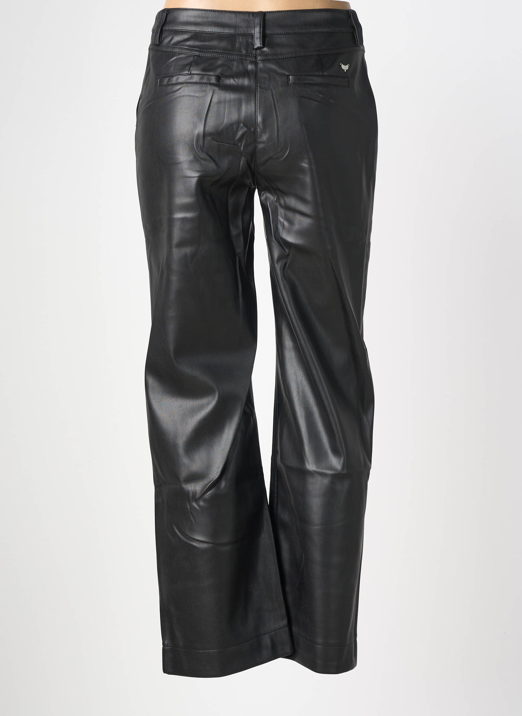 Pantalon droit fermeture zippée sous rabat boutonné taille normale noir LPB LES PETITES BOMBES  femme