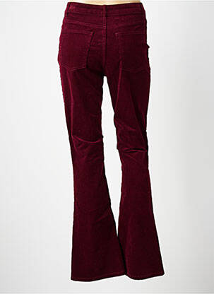 Pantalon flare stretch taille haute rouge PIECES femme