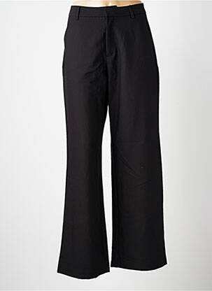 Pantalon large tissage popeline taille haute noir TIFFOSI femme