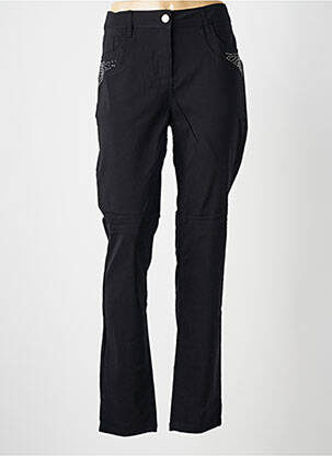 Pantalon slim tissage popeline taille normale noir ZHENZI femme