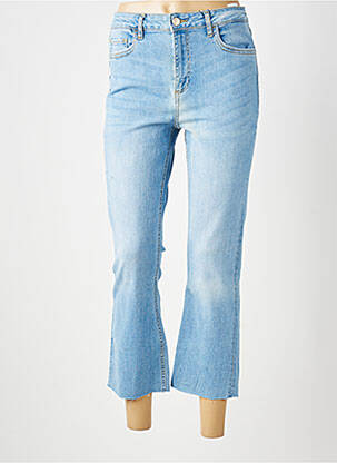 Jean coupe flare finition bord franc taille haute bleu TIFFOSI femme