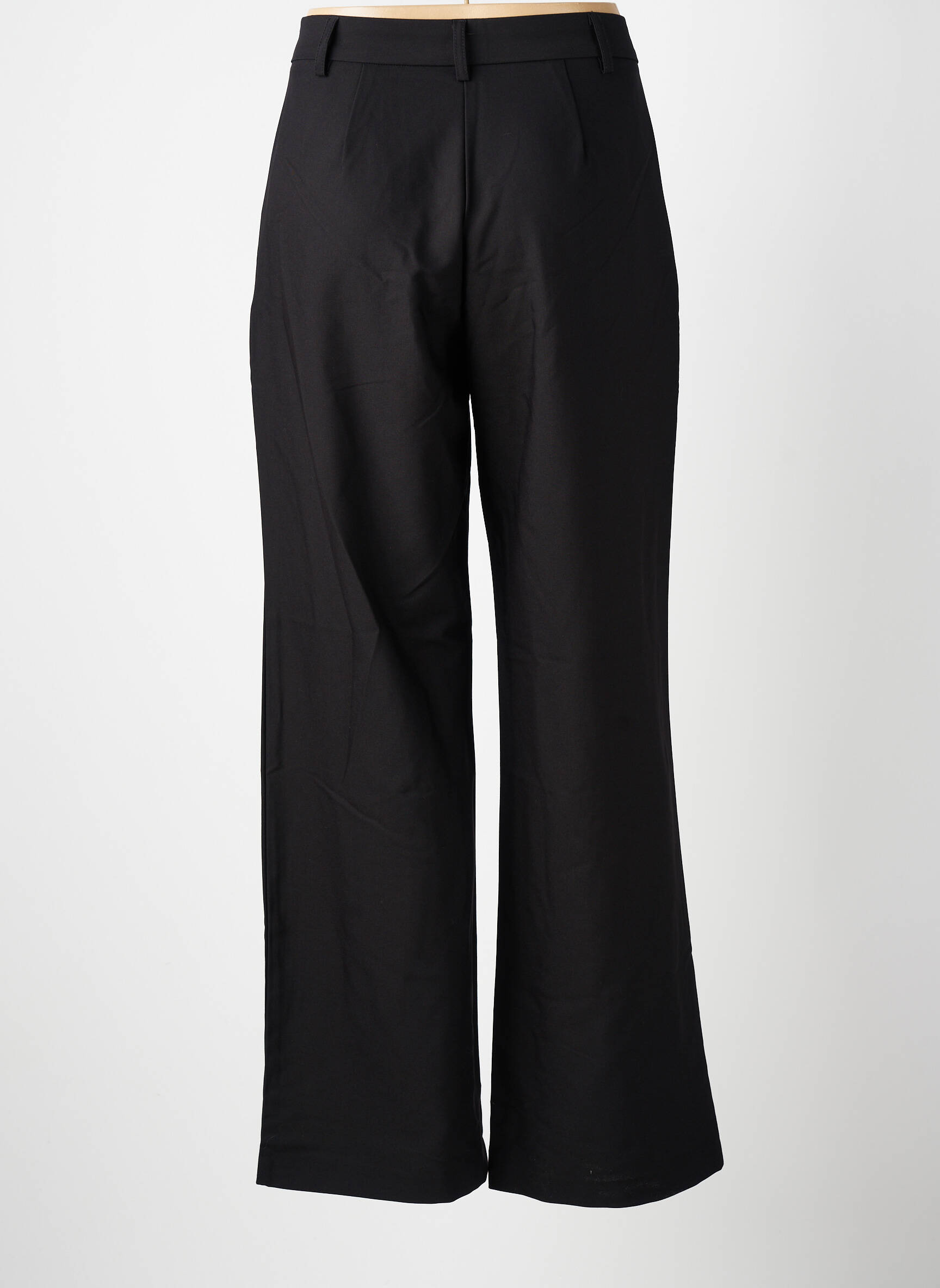Pantalon large tissage popeline taille haute noir TIFFOSI femme